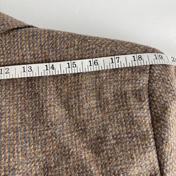 Cricketeer Brown Plaid 100% Wool Woolmark Sz 44 READ Blazer Sport Coat Academia - Picture 15 of 16
